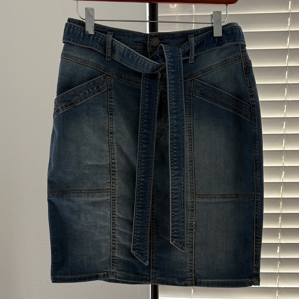 Knox Rose Dark Blue Denim Pencil Skirt